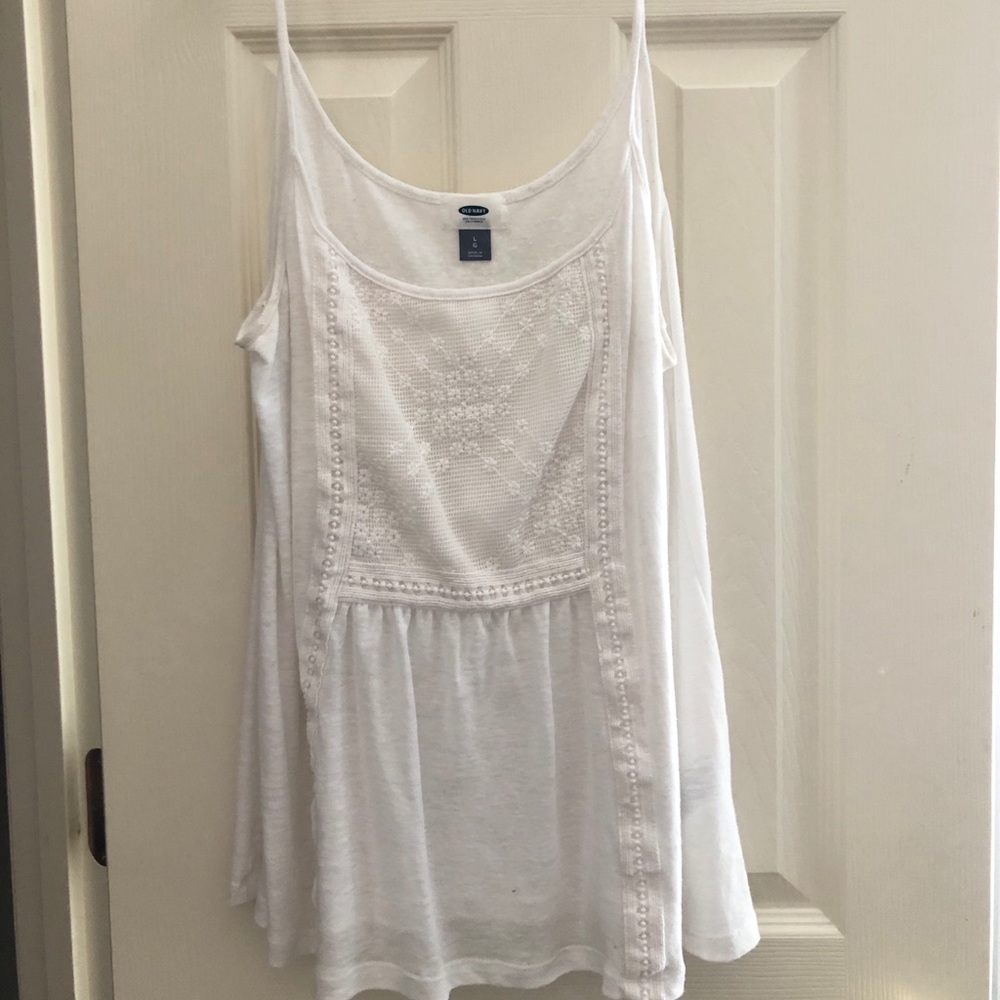 White Flowy Tank Top